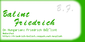 balint friedrich business card